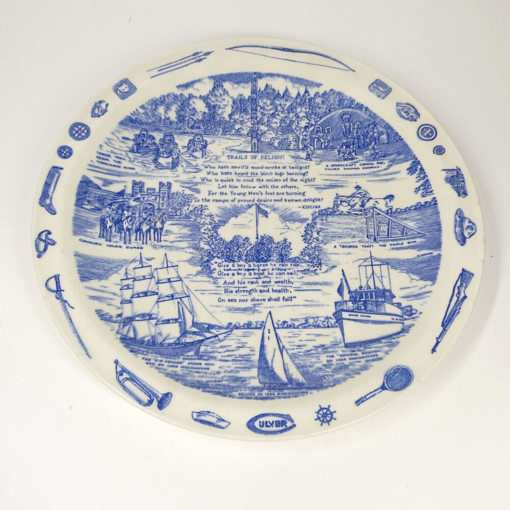Culver Summer Schools Indiana Plate 10.5" Vintage Vernon Kilns Military Academy